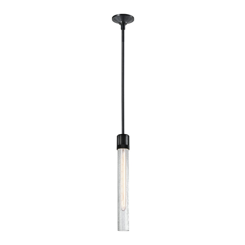 Zeev Lighting P11708-E26-SBB-G6 One Light Pendant, Satin Brushed Black