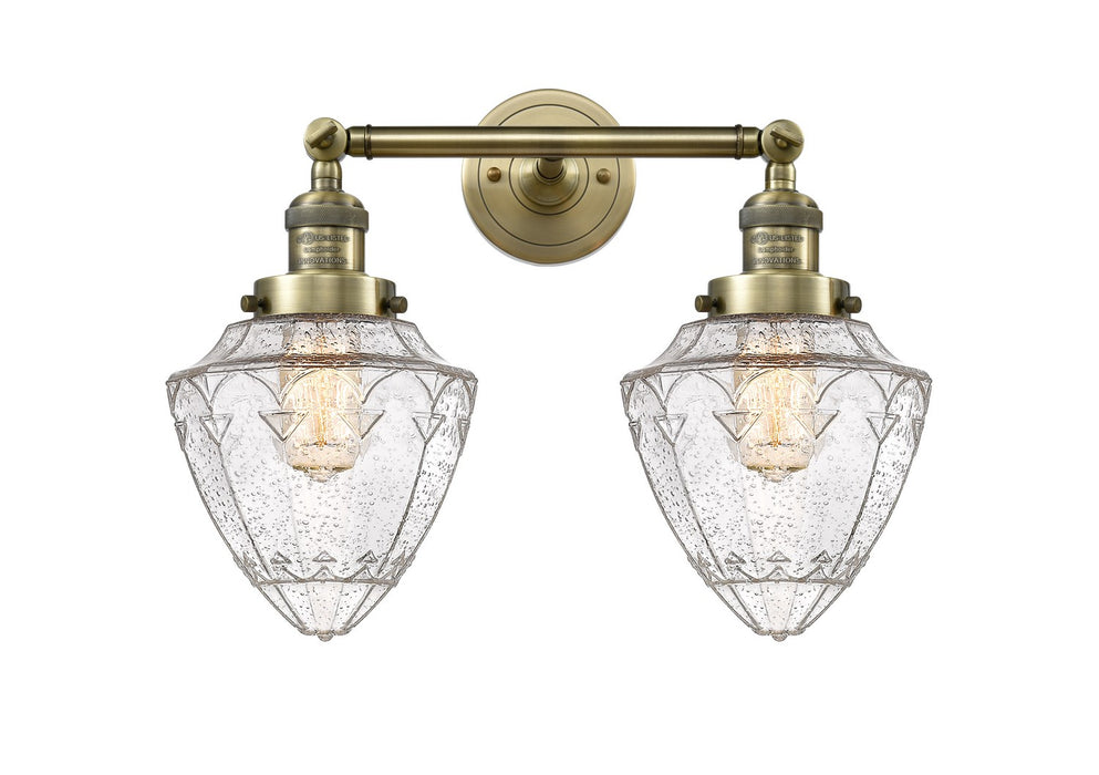 Innovations 208-AB-G664-7 Two Light Bath Vanity, Antique Brass