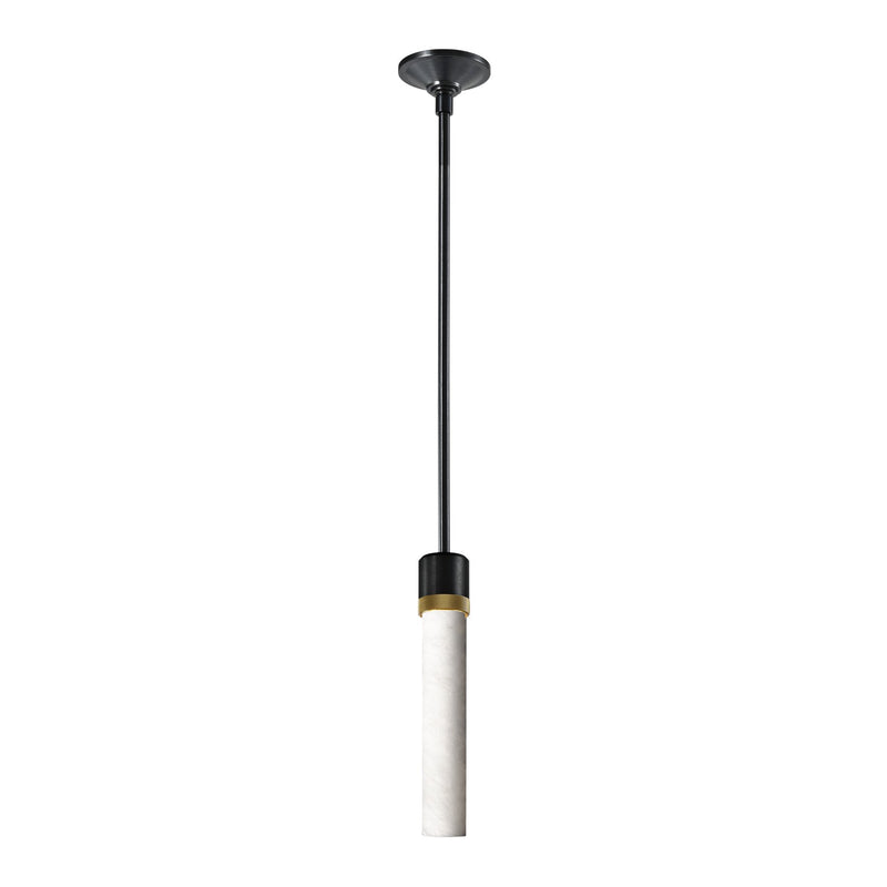 Zeev Lighting P11708-E26-SBB-K-AGB-G9 One Light Pendant, Satin Brushed Black