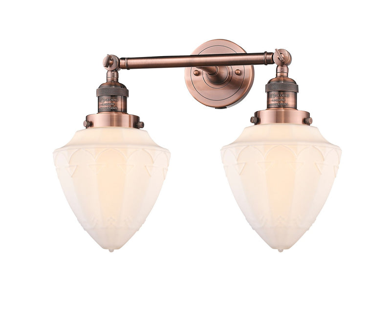 Innovations 208-AC-G661-7 Two Light Bath Vanity, Antique Copper