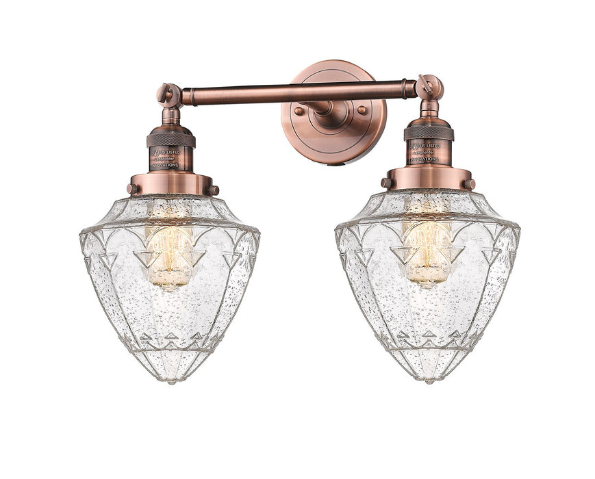 Innovations 208-AC-G664-7 Two Light Bath Vanity, Antique Copper