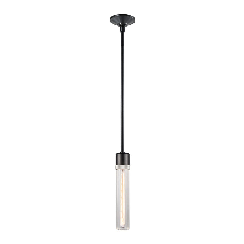 Zeev Lighting P11708-E26-SBB-K-PN-G3 One Light Pendant, Satin Brushed Black