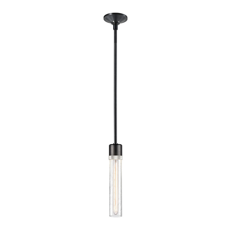 Zeev Lighting P11708-E26-SBB-K-PN-G5 One Light Pendant, Satin Brushed Black