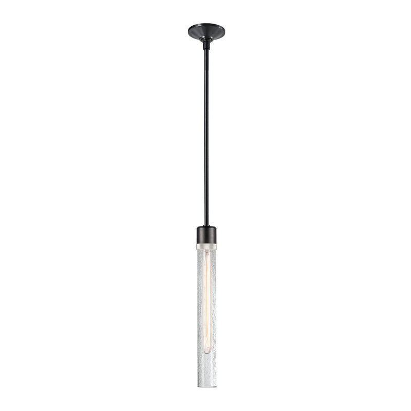 Zeev Lighting P11708-E26-SBB-K-PN-G6 One Light Pendant, Satin Brushed Black