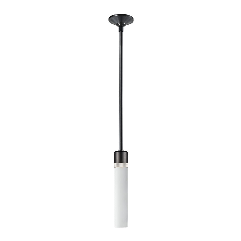 Zeev Lighting P11708-E26-SBB-K-PN-G7 One Light Pendant, Satin Brushed Black