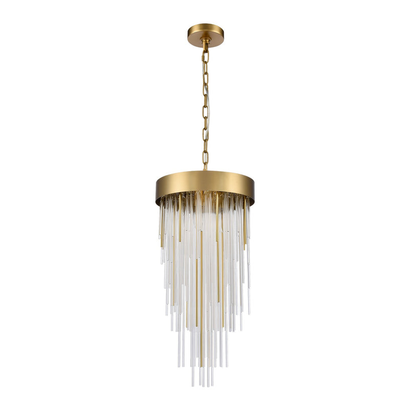 Zeev Lighting P30008-4-AGB Four Light Pendant, Aged Brass