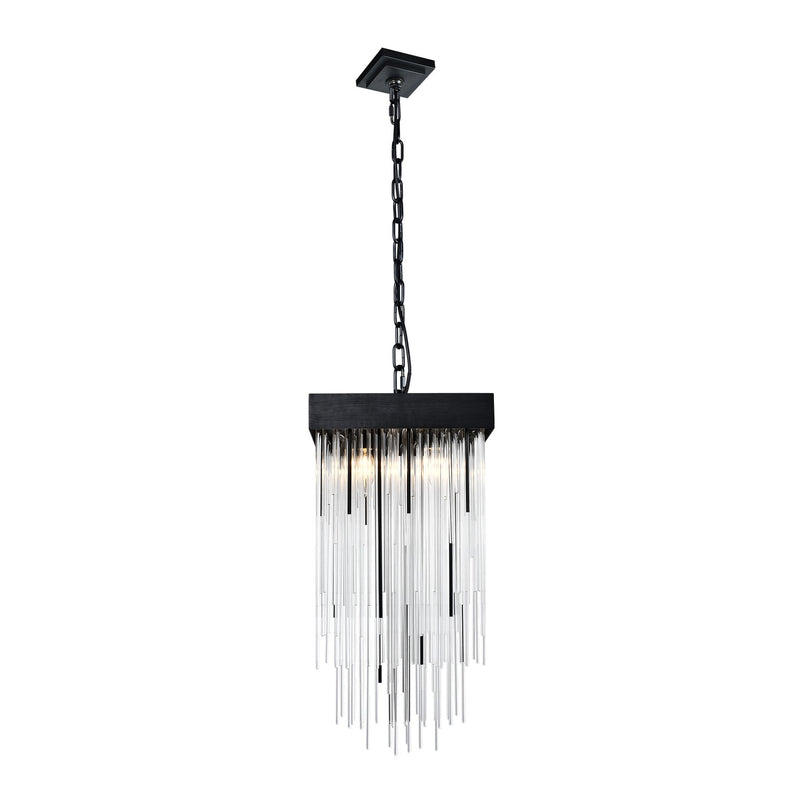 Zeev Lighting P30112-4-SBB Four Light Pendant, Satin Brushed Black