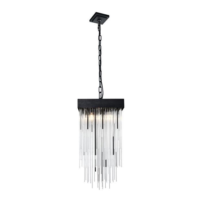 Zeev Lighting P30112-4-SBB Four Light Pendant, Satin Brushed Black