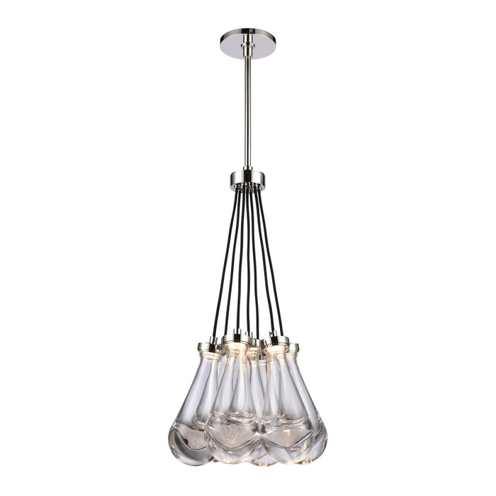 Zeev Lighting PC10915-LED-7-PN LED Chandelier, Polished Nickel