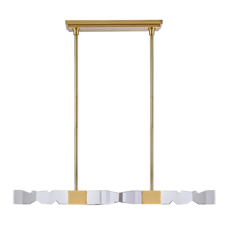 Zeev Lighting PL11337-LED-49-3x3-AGB LED Linear Pendant, Aged Brass