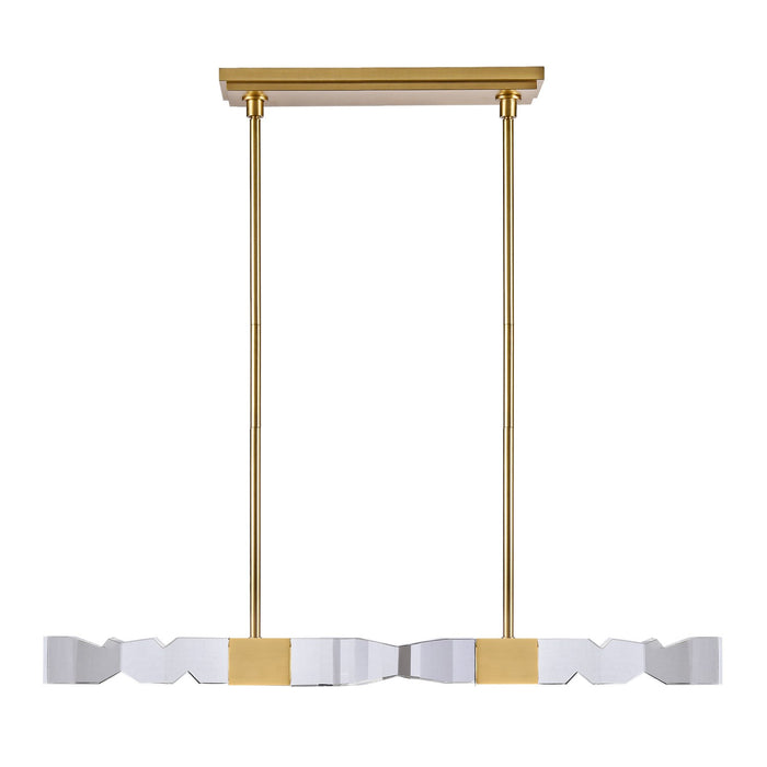 Zeev Lighting PL11337-LED-49-3x3-AGB LED Linear Pendant, Aged Brass