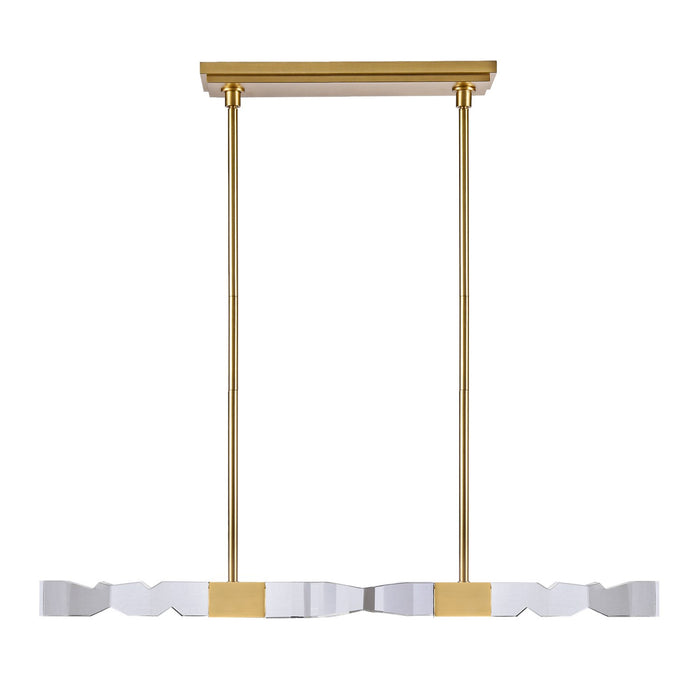 Zeev Lighting PL11345-LED-49-2x2-AGB LED Linear Pendant, Aged Brass