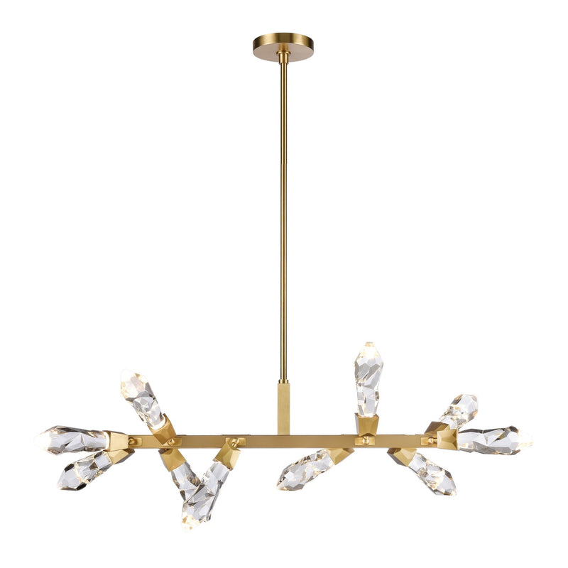 Zeev Lighting PL11413-LED-10-AGB LED Linear Pendant, Aged Brass