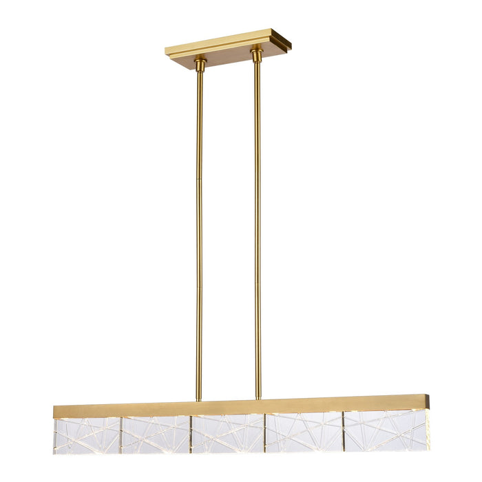 Zeev Lighting PL11501-LED-43-AGB LED Linear Pendant, Aged Brass