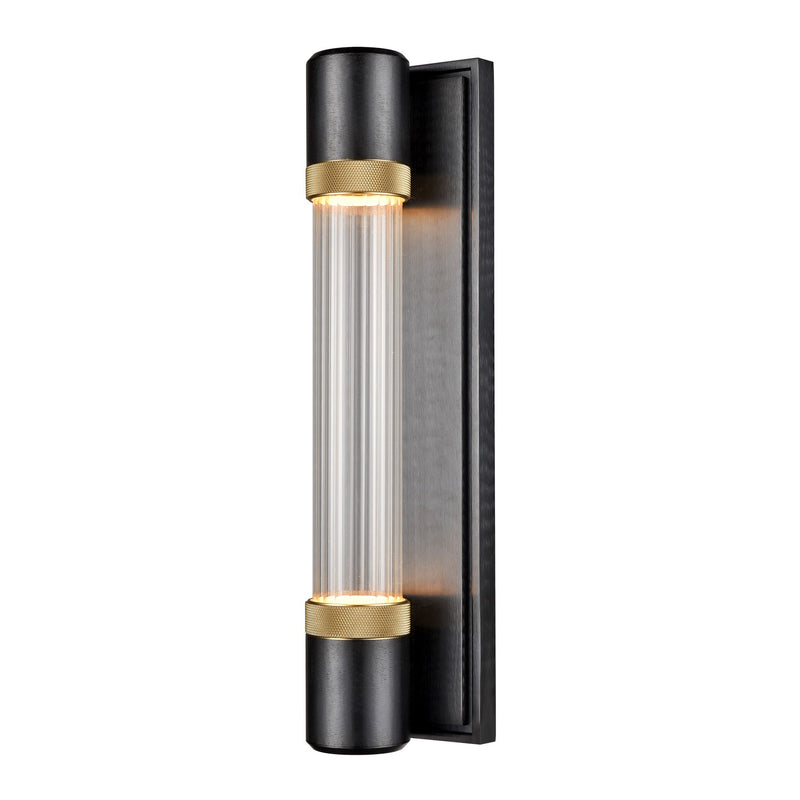 Zeev Lighting WS11724-LED-1-SBB-K-AGB-G3 LED Wall Sconce, Satin Brushed Black