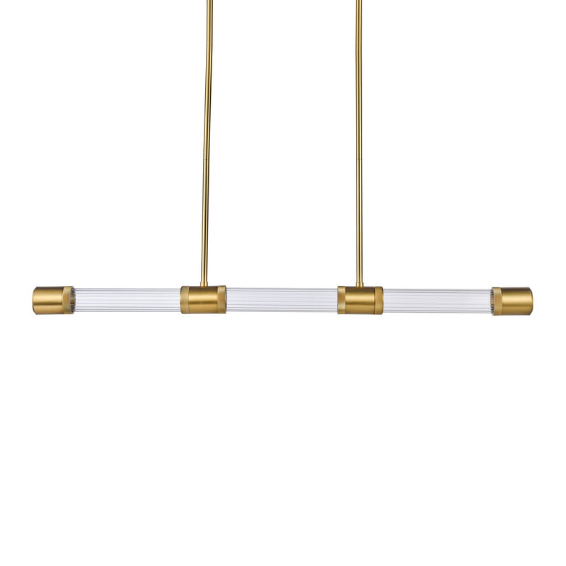 Zeev Lighting PL11725-LED-3-AGB-G3 LED Linear Pendant, Aged Brass