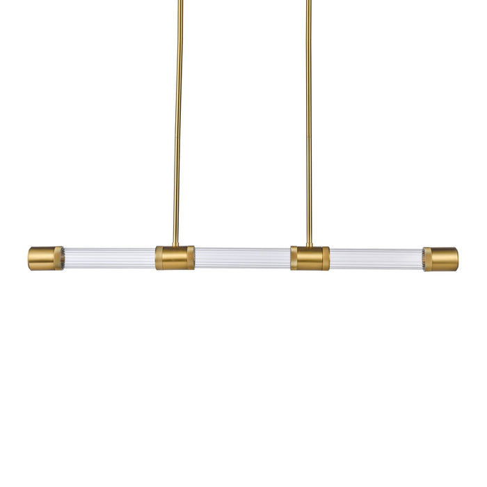 Zeev Lighting PL11725-LED-3-AGB-G3 LED Linear Pendant, Aged Brass