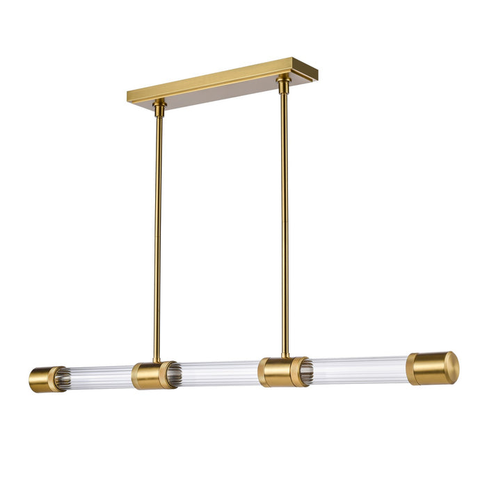 Zeev Lighting PL11725-LED-3-AGB-G3 LED Linear Pendant, Aged Brass