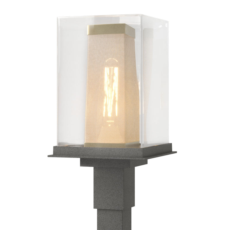 Hubbardton Forge 344850-SKT-20-70-ZM0084 One Light Outdoor Post Mount, Coastal Natural Iron