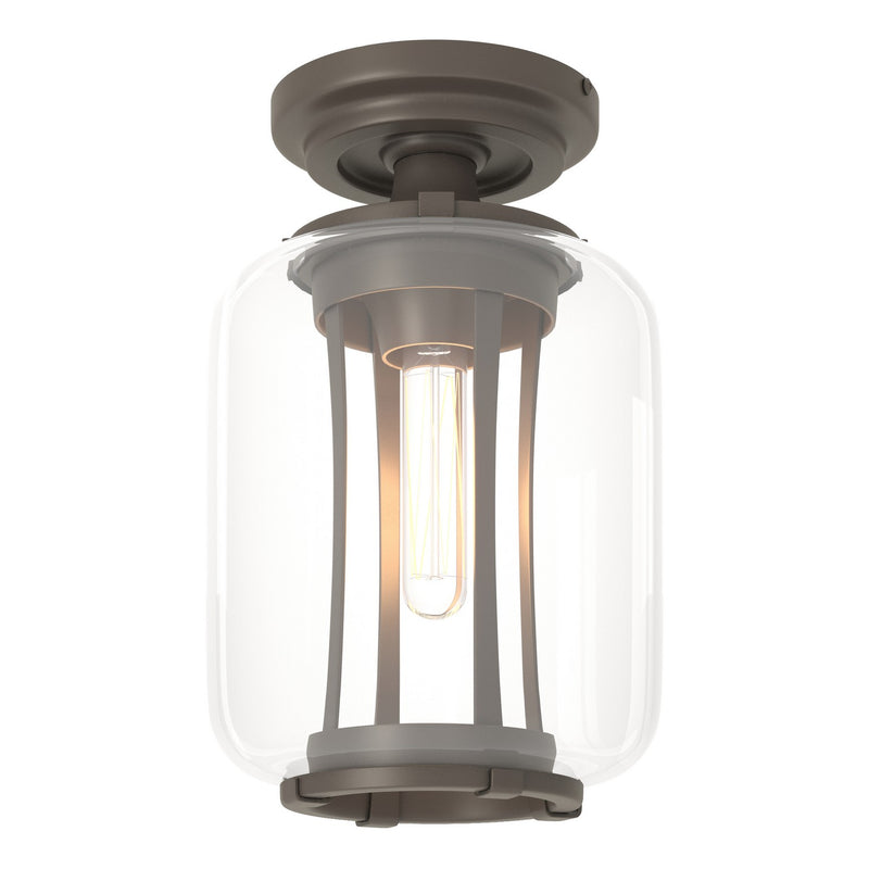 Hubbardton Forge 352551-SKT-77-ZM0723 One Light Outdoor Semi-Flush Mount, Coastal Dark Smoke