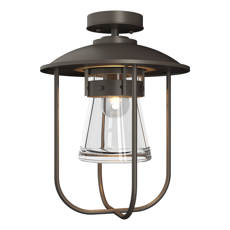 Hubbardton Forge 356015-SKT-77-ZM0467 One Light Outdoor Semi-Flush Mount, Coastal Dark Smoke