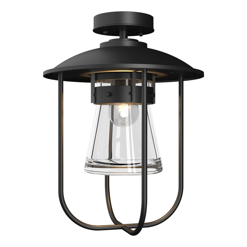 Hubbardton Forge 356015-SKT-80-ZM0467 One Light Outdoor Semi-Flush Mount, Coastal Black