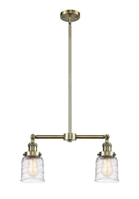 Innovations 209-AB-G513 Two Light Island Pendant, Antique Brass