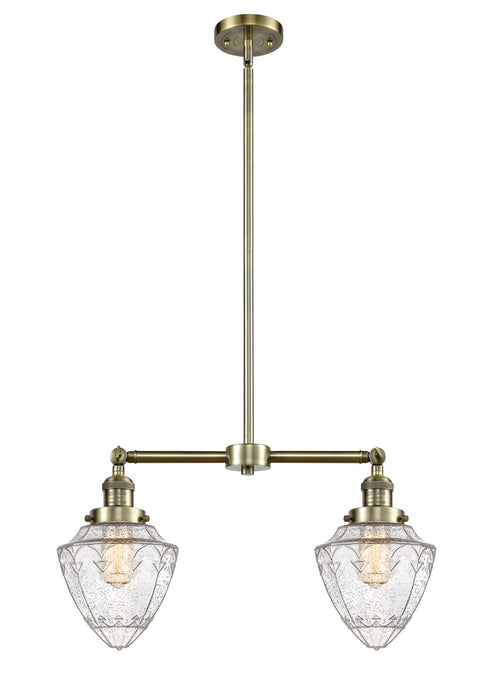 Innovations 209-AB-G664-7 Two Light Island Pendant, Antique Brass