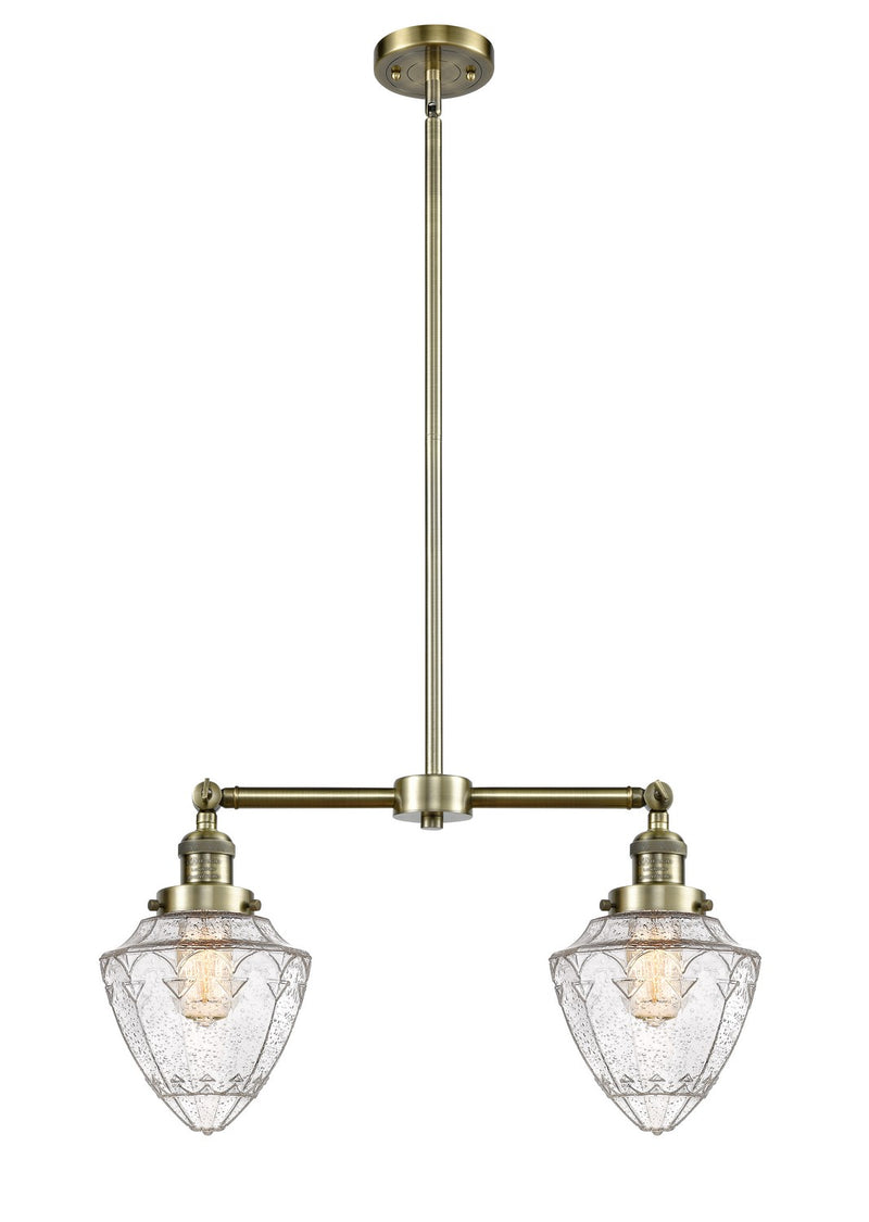 Innovations 209-AB-G664-7-LED LED Island Pendant, Antique Brass