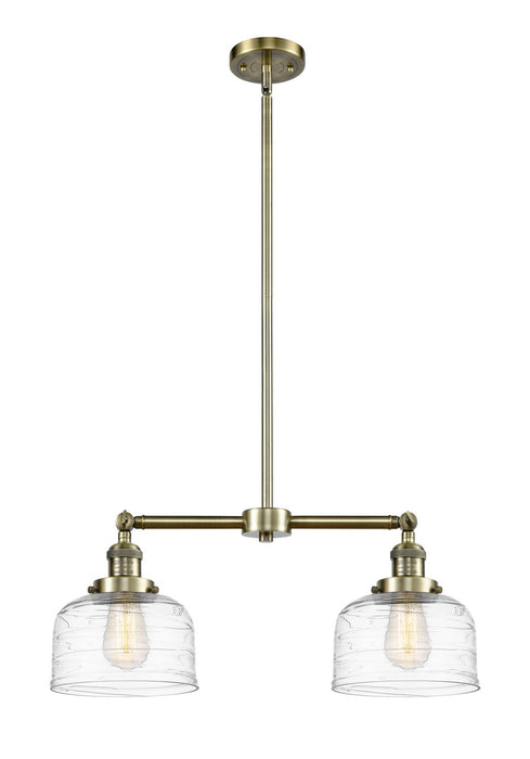 Innovations 209-AB-G713 Two Light Island Pendant, Antique Brass