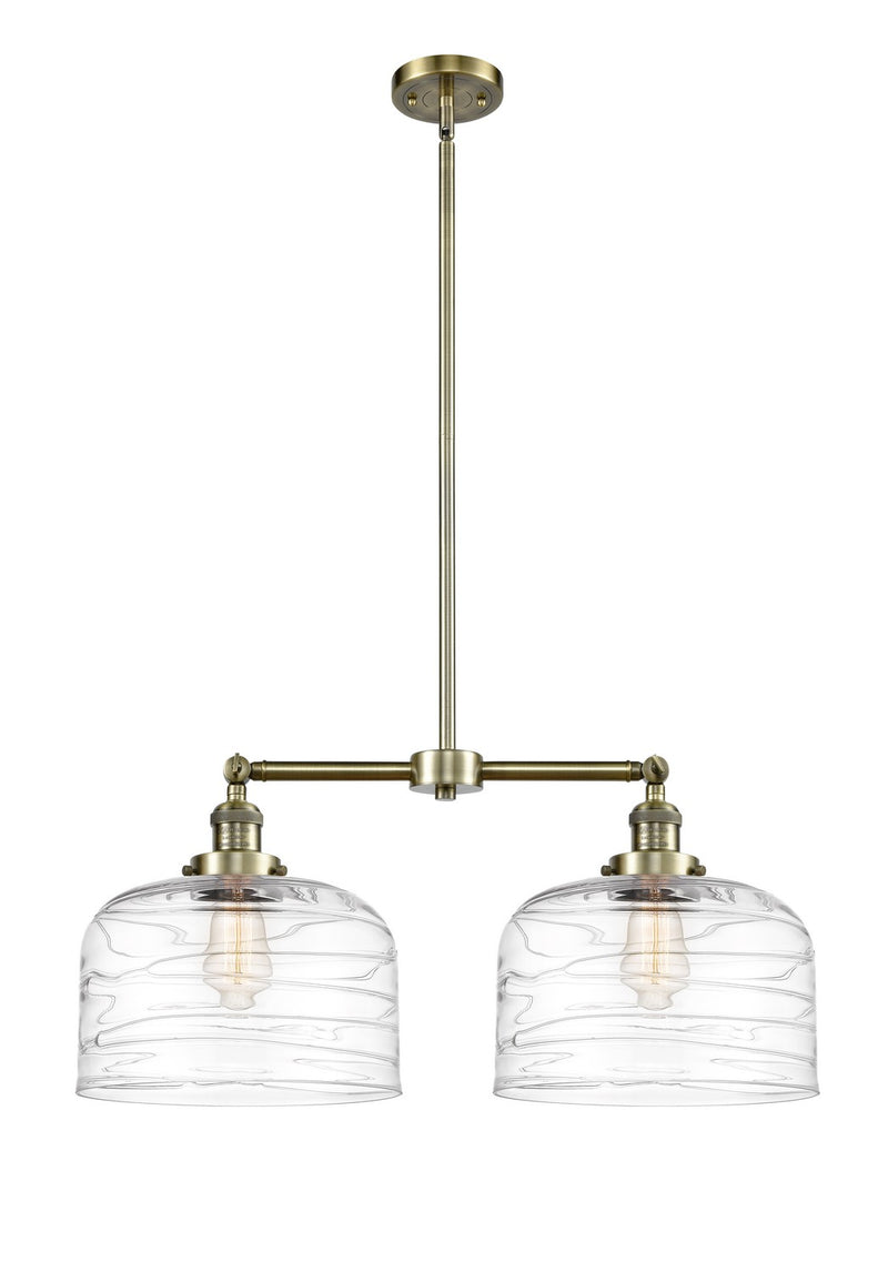 Innovations 209-AB-G713-L Two Light Island Pendant, Antique Brass