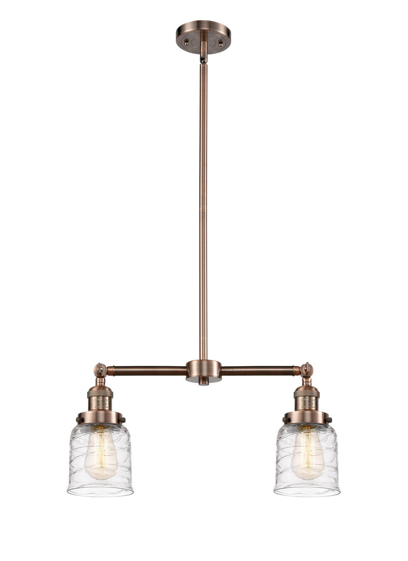 Innovations 209-AC-G513 Two Light Island Pendant, Antique Copper