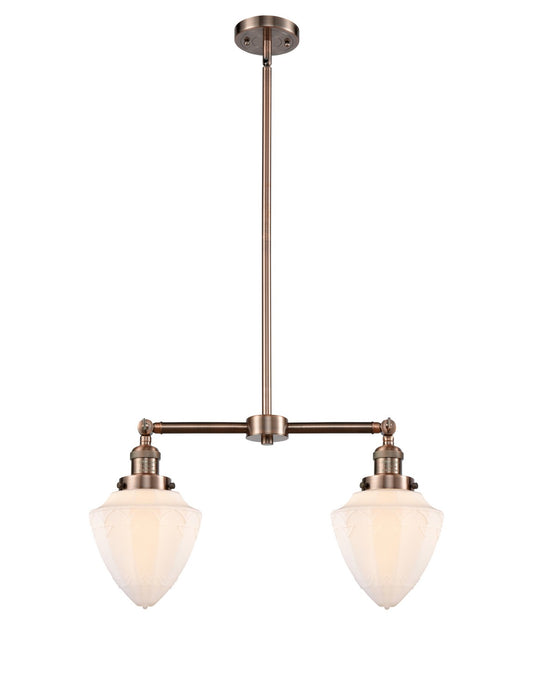 Innovations 209-AC-G661-7 Two Light Island Pendant, Antique Copper