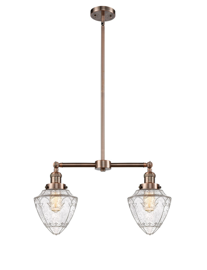Innovations 209-AC-G664-7-LED LED Island Pendant, Antique Copper