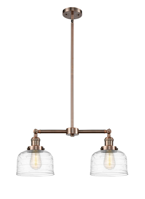 Innovations 209-AC-G713 Two Light Island Pendant, Antique Copper