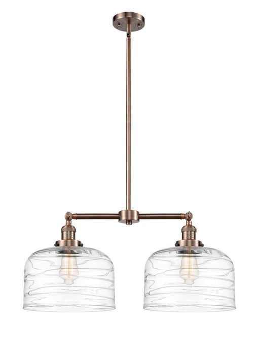 Innovations 209-AC-G713-L Two Light Island Pendant, Antique Copper