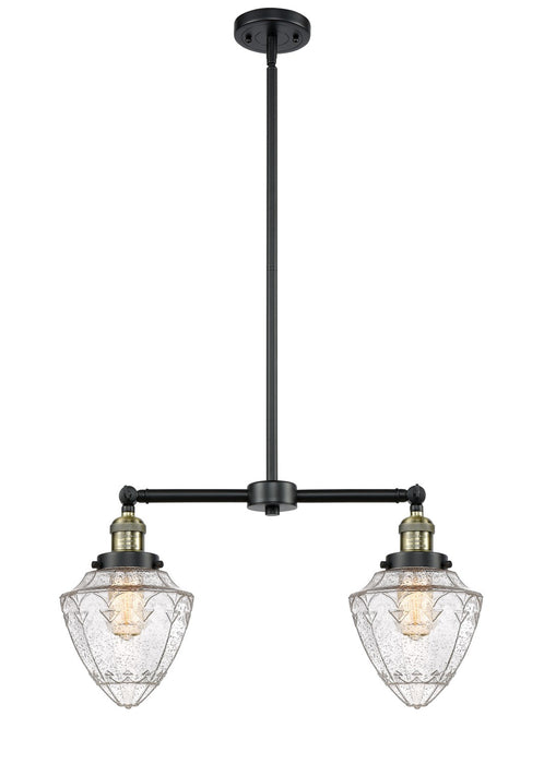 Innovations 209-BAB-G664-7 Two Light Island Pendant, Black Antique Brass