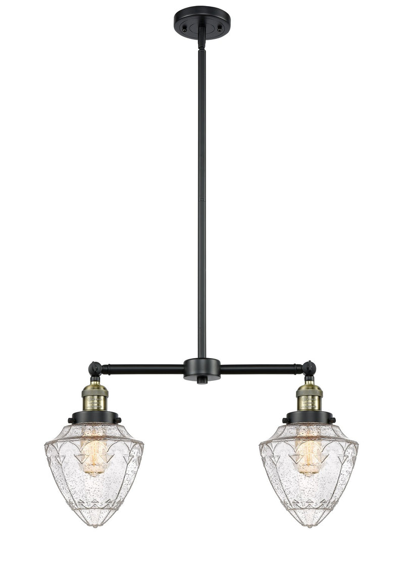 Innovations 209-BAB-G664-7-LED LED Island Pendant, Black Antique Brass