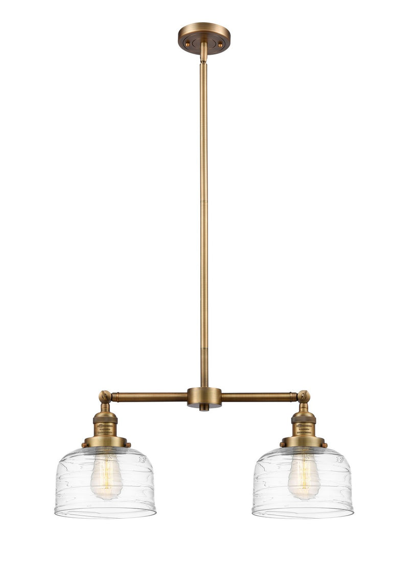 Innovations 209-BB-G713 Two Light Island Pendant, Brushed Brass
