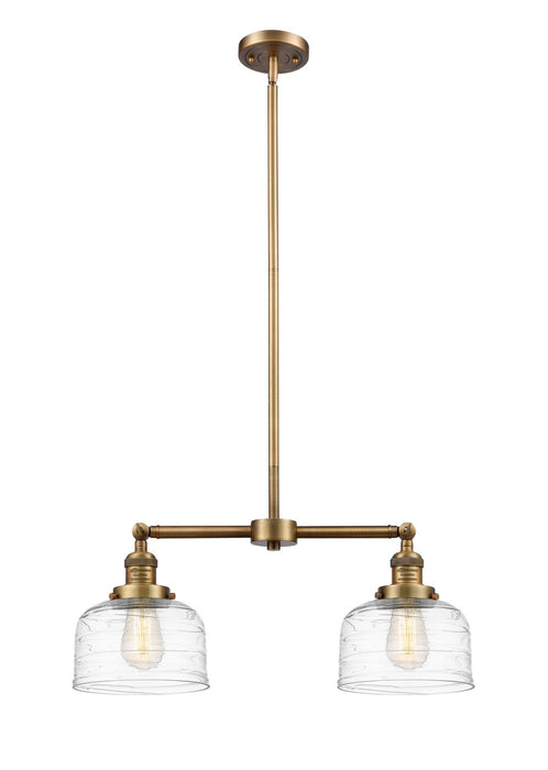 Innovations 209-BB-G713 Two Light Island Pendant, Brushed Brass