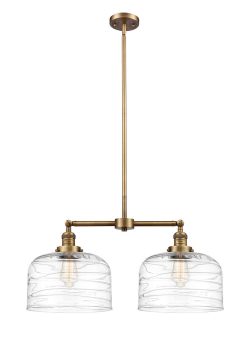 Innovations 209-BB-G713-L Two Light Island Pendant, Brushed Brass