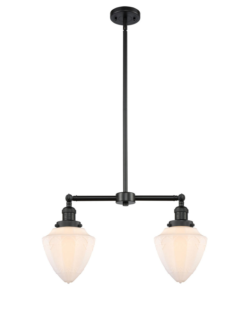 Innovations 209-BK-G661-7 Two Light Island Pendant, Matte Black