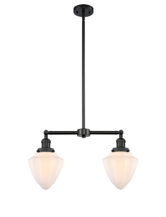 Innovations 209-BK-G661-7 Two Light Island Pendant, Matte Black