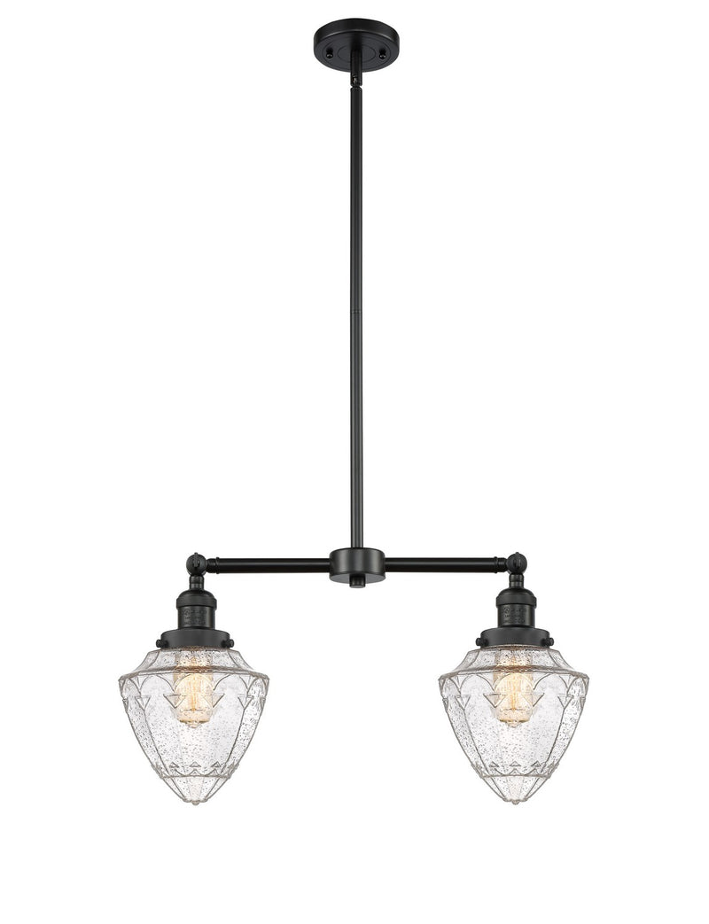 Innovations 209-BK-G664-7 Two Light Island Pendant, Matte Black