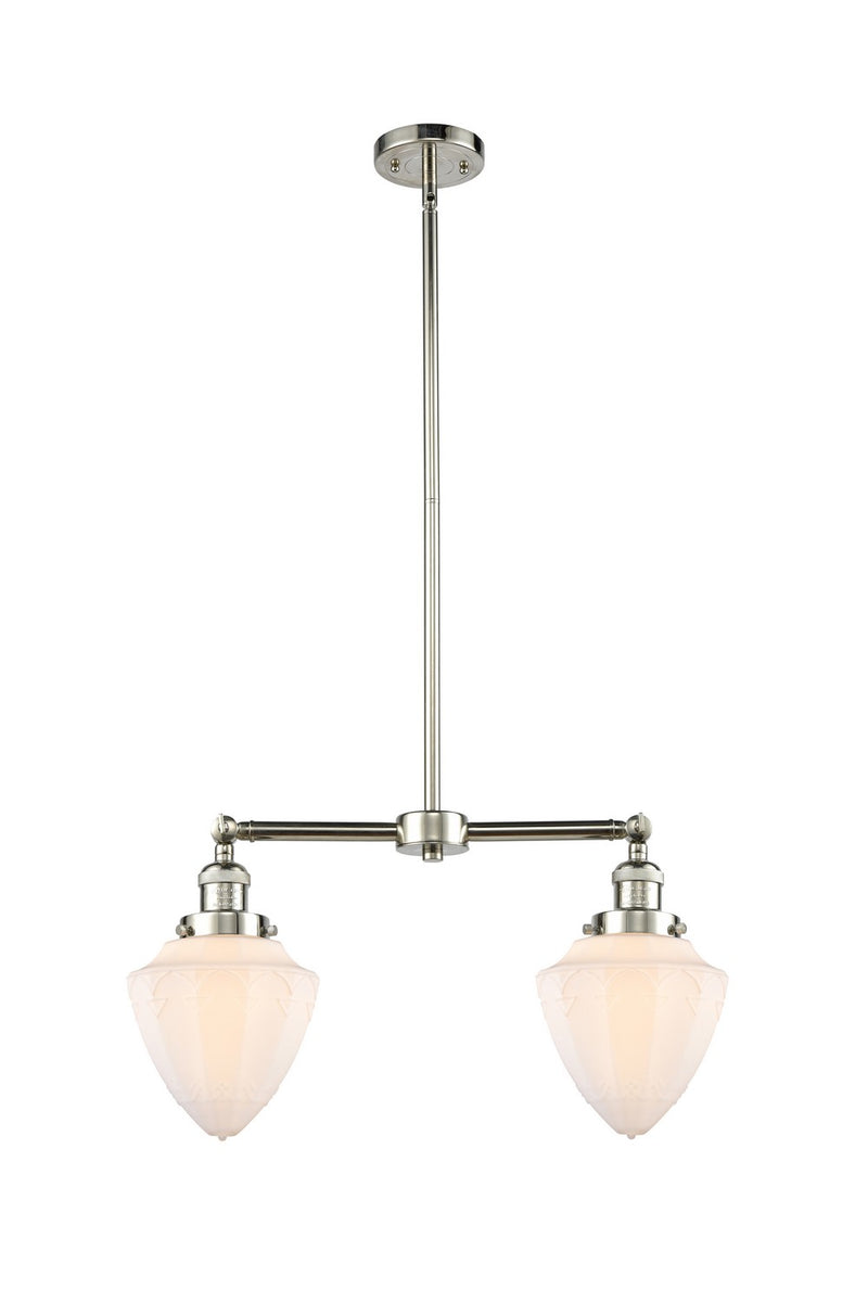 Innovations 209-PN-G661-7 Two Light Island Pendant, Polished Nickel