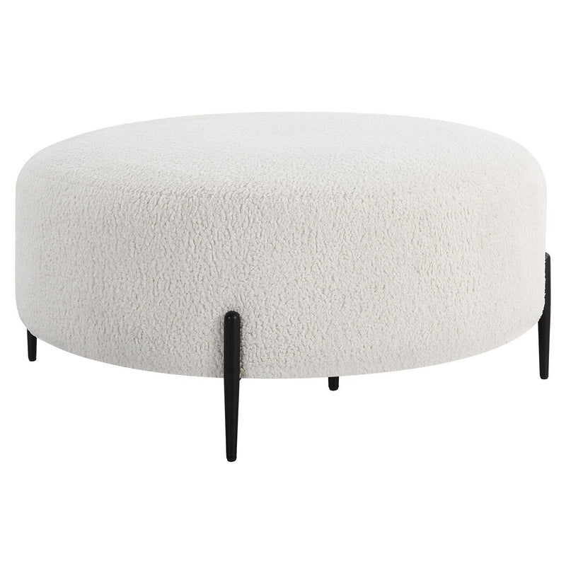 Uttermost 23778 Ottoman, Satin Black