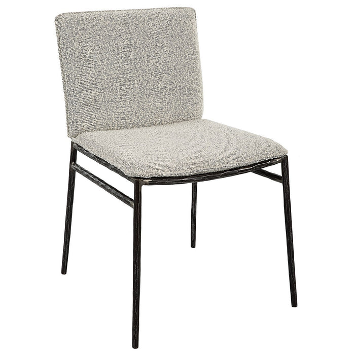 Uttermost 23781 Dining Chair, Natural Aged Black Iron