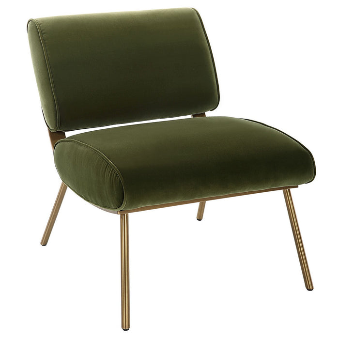 Uttermost 23823 Accent Chair, Brushed Brass