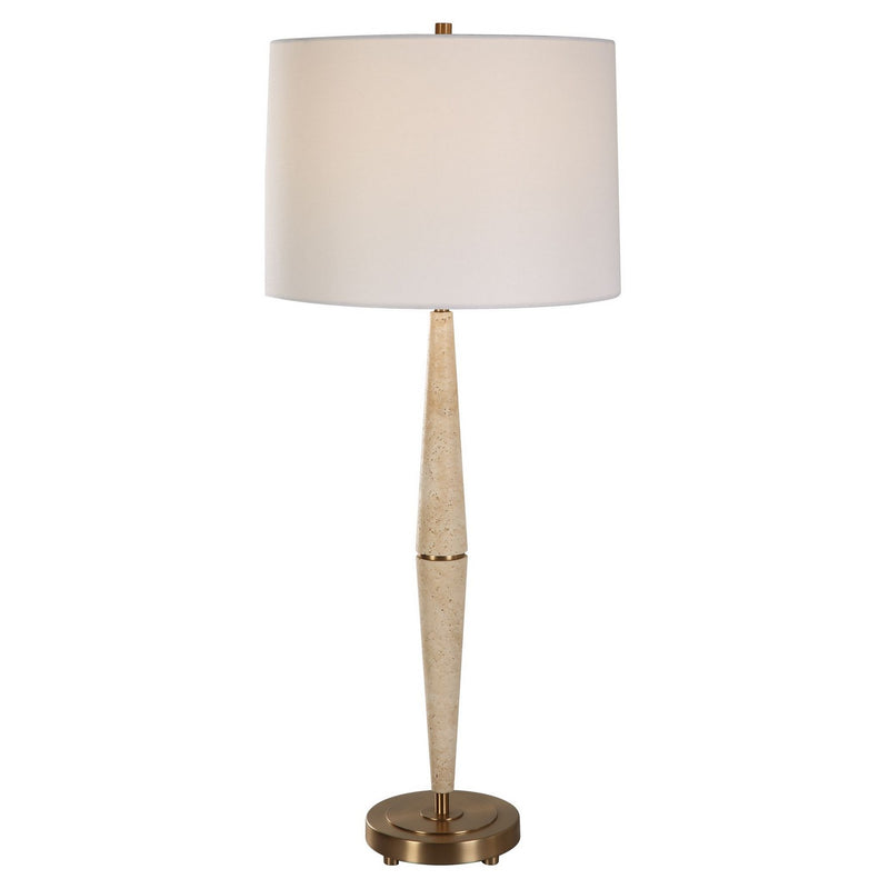 Uttermost 30247 One Light Table Lamp, Brushed Brass