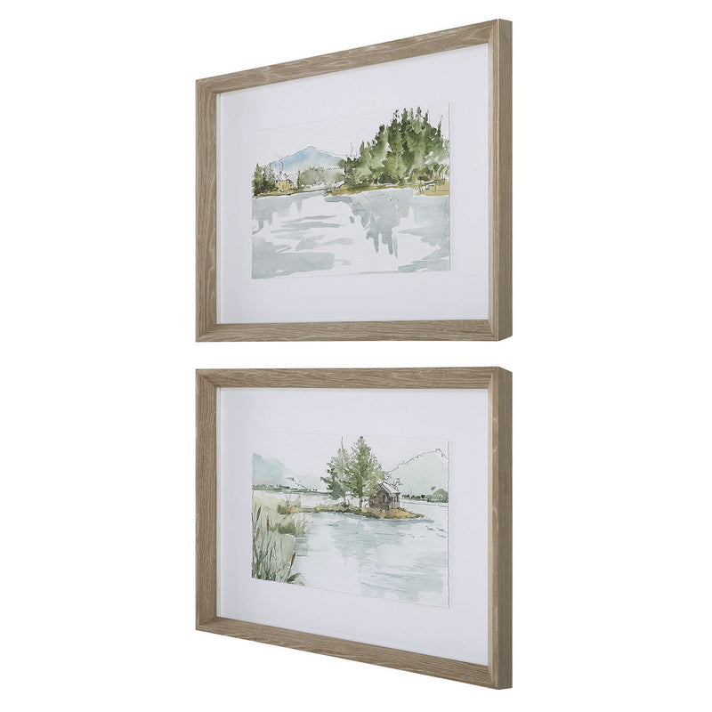 Uttermost 32288 Framed Prints, Set/2, Gray Washed Pine